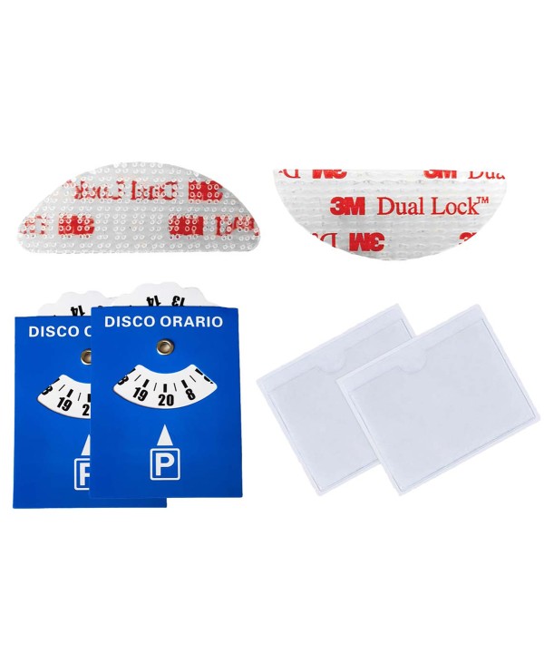 2 Adesivi Telepass + 2 Disco Orario In Plastica + 2 Portabollo Auto Parabrezza