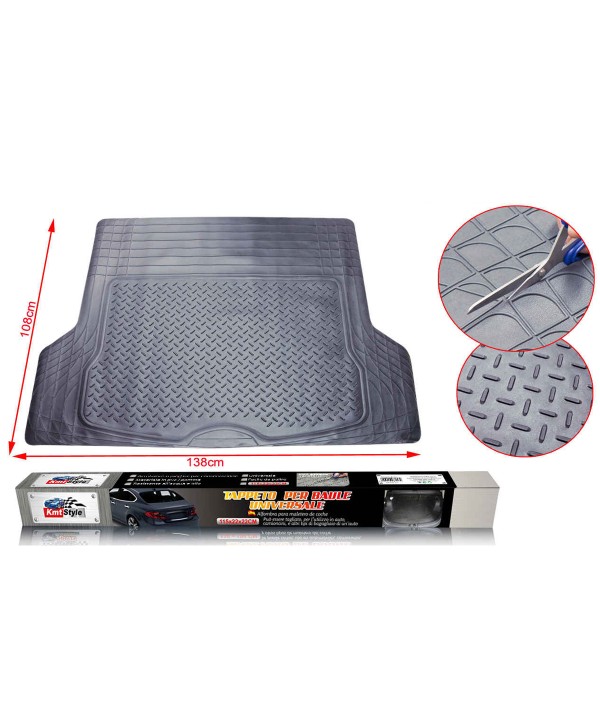 Tappeto Per Baule Auto Misura 138X108cm Gomma Universale Ritagliabile Lavabile Impermeabile