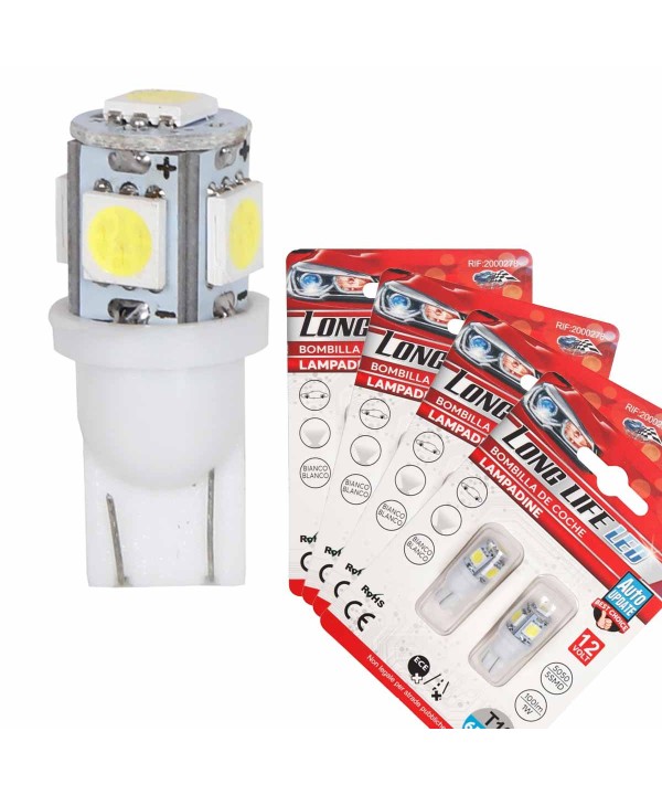 8 Pezzi Lampada Led 28mm 12V Luce per Auto T10 W5W 5 SMD 5050 1W 100lm Lampadina 194 168 Bianco Freddo 6500K