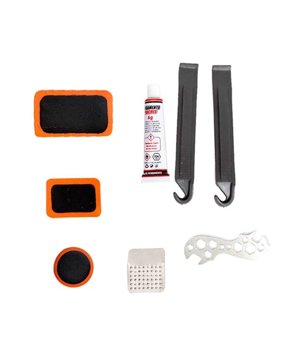 Kit Riparazione per Pneumatici Bicicletta Riparazione Camera d'Aria Bici Moto Veicoli con Pneumatici in Gomma Kit da 10 Pezzi