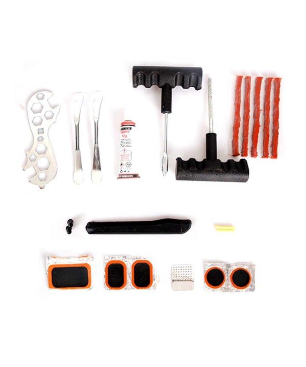 Kit Riparazione per Pneumatici Bicicletta Riparazione Camera d'Aria Bici Auto Moto Veicoli con Pneumatici in Gomma Kit da 22 Pezzi