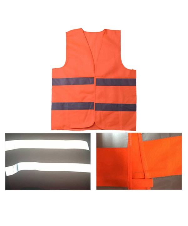 Gilet Catarifrangente di Sicurezza Giubbotto di Sicurezza Riflettente ad Alta visibilità Arancione Taglia L