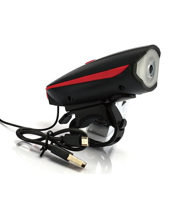Fanale Bici Anteriore Con Clacson Luci Led Ricaricabile Con USB 1200mAh 3 Modalita Impermeabile