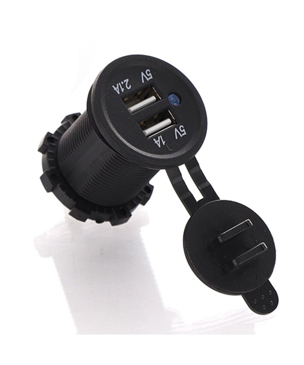 Caricatore da Incasso Universale 2 Porte: USB 5V 1A e USB Carica Veloce 2,1A col Coperchio