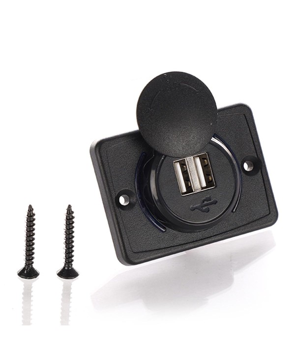 Caricatore Pannello USB da Incasso Universale 2 Porte: USB 5V 1A e USB Carica Veloce 2,1A col Coperchio per Cellulari,Gps e Vari