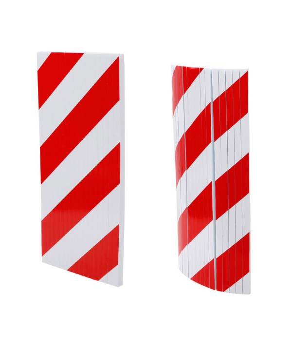 Pannello Adesivi Antiurto Strisce Bianco e Rosso Paraurti Paracolpi Paraspigoli Auto 38X18X1,5cm Pieghevole