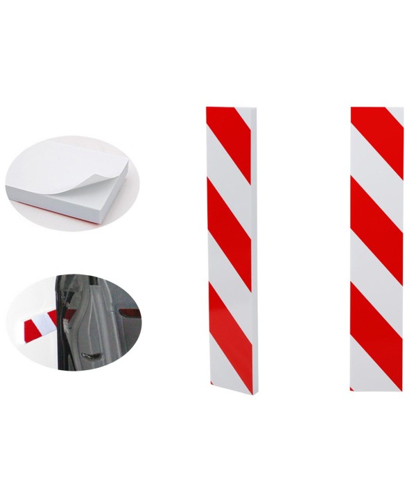 2 pcs Pannelli Adesivi Antiurto Strisce Bianco e Rosso Paraurti Paracolpi Paraspigoli Auto 40X7,5X1,5cm