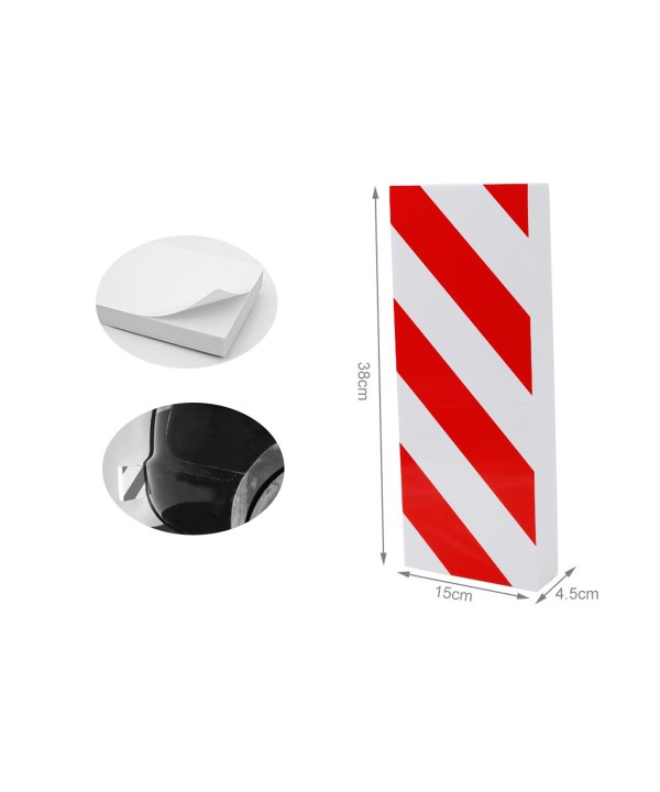 Pannello Adesivi Antiurto Strisce Bianco e Rosso Paraurti Paracolpi Paraspigoli Auto 38X15X4,5cm