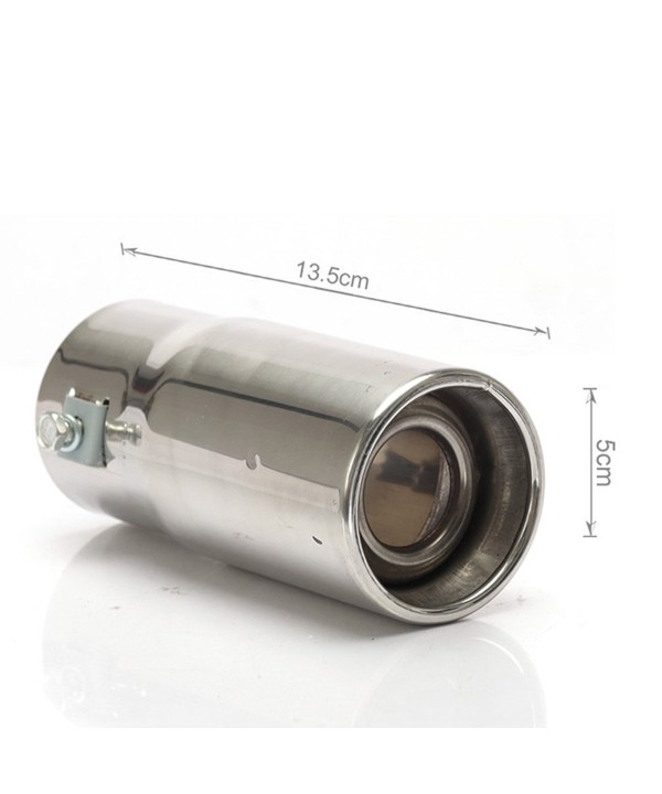 Tubo di Scarico per Auto Terminale Di Scarico Universale Cromato In Acciaio Inossidabile D5cm X L13,5cm