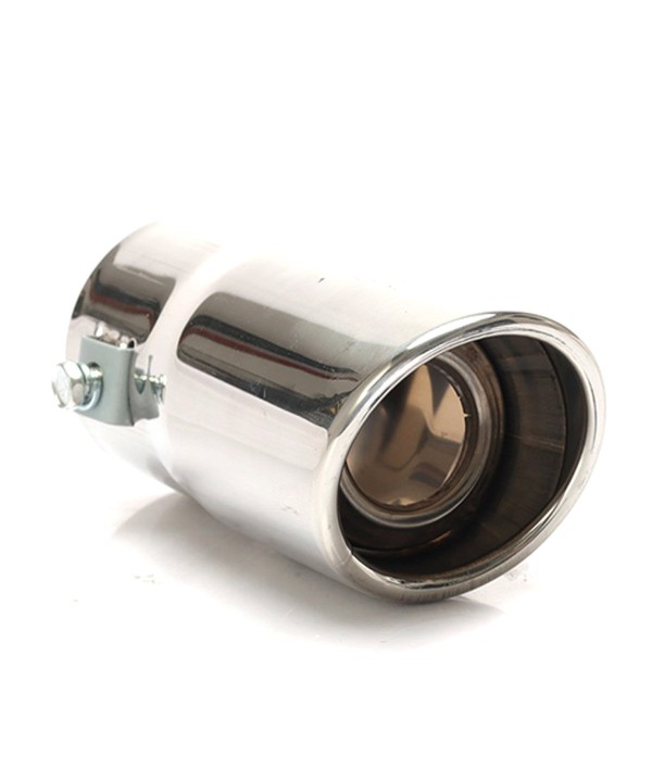 Tubo di Scarico per Auto Terminale Di Scarico Universale Cromato In Acciaio Inossidabile D6cm X L13,5cm