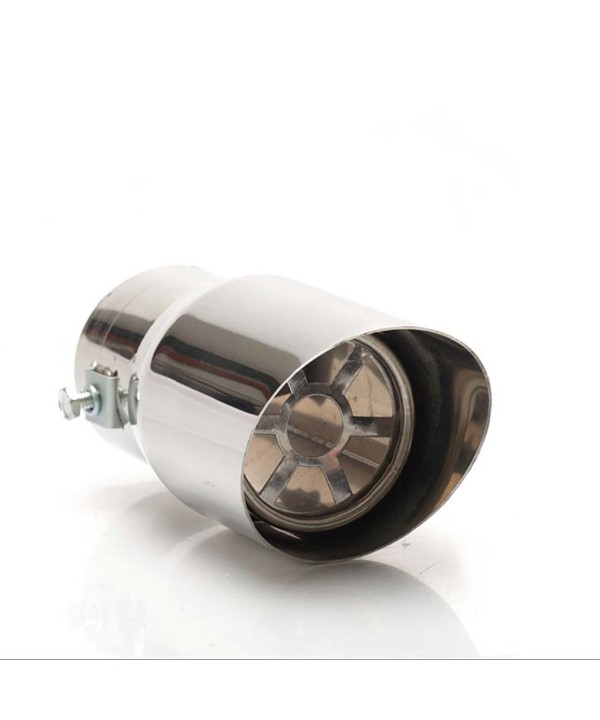 Tubo di Scarico per Auto Terminale Di Scarico Universale Cromato In Acciaio Inossidabile D7cm X L15cm