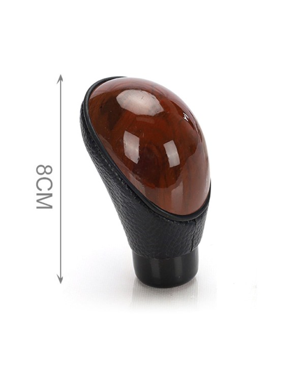 Autoricambi Pomello Leva Cambio 8cm, Universale in Pelle Nero e Effetto Legno per Automobili