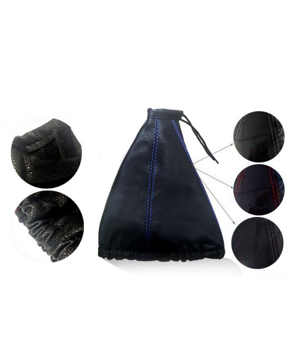 Cuffia Leva Cambio Universale in Pelle Nera con Cuciture Colorate per Cambio Manuale - 190x250 mm