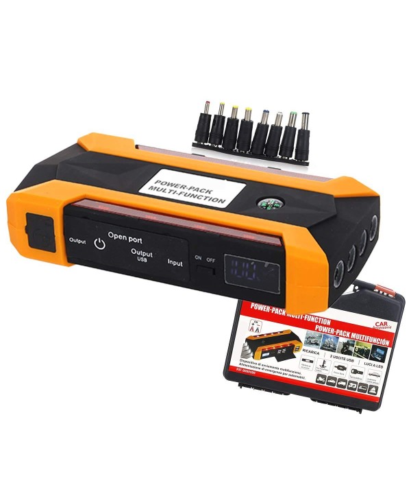 Avviatore di Emergenza Booster Portatile con Batteria 9800mAh per Avviamento Auto Ricarica Smartphone e Laptop con Torcia e Martello Emergenza