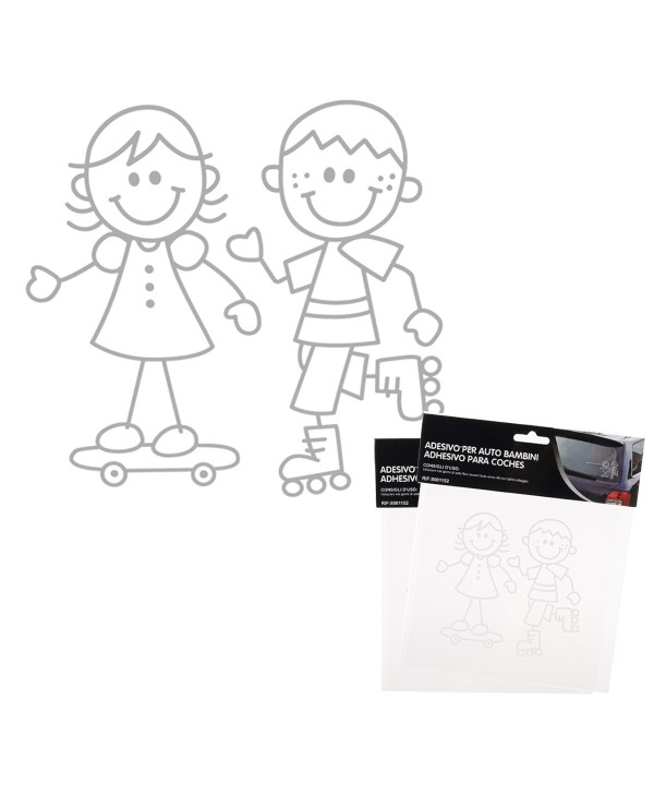 2 PZ Adesivo per Auto Forma Ragazzi 11x11cm Resistente all' Autolavaggio Per Auto Scooter Camion