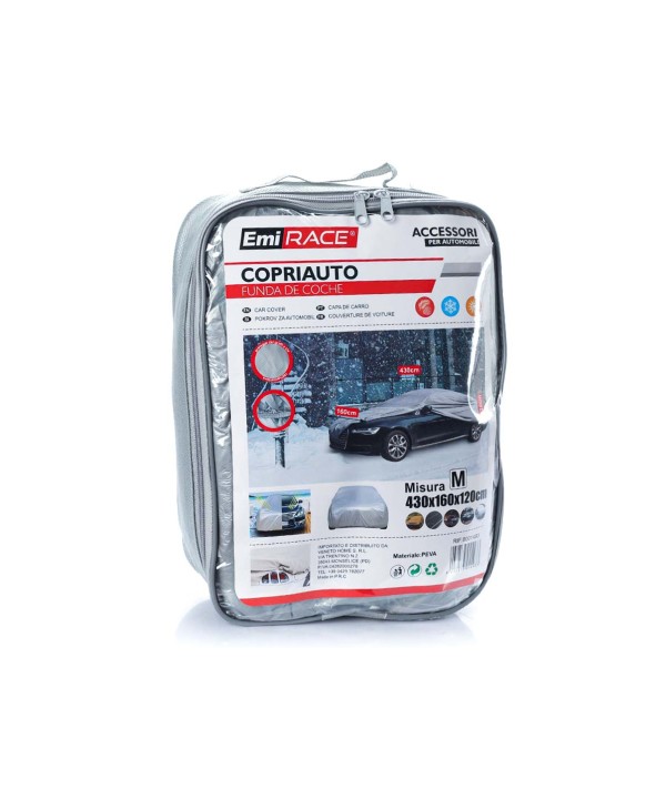 Telo Copriauto da Esterno Per Berline Misura M 430X160X120cm Impermeabile Antigraffio Resistente