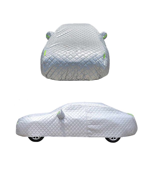 Telo Copriauto Antigrandine e Antivento Copertura Impermeabile per Carrozzeria Auto con Cerniera Strisce Fluorescenti Inspessito con Cotone 4x1,6x1,2m Taglia S