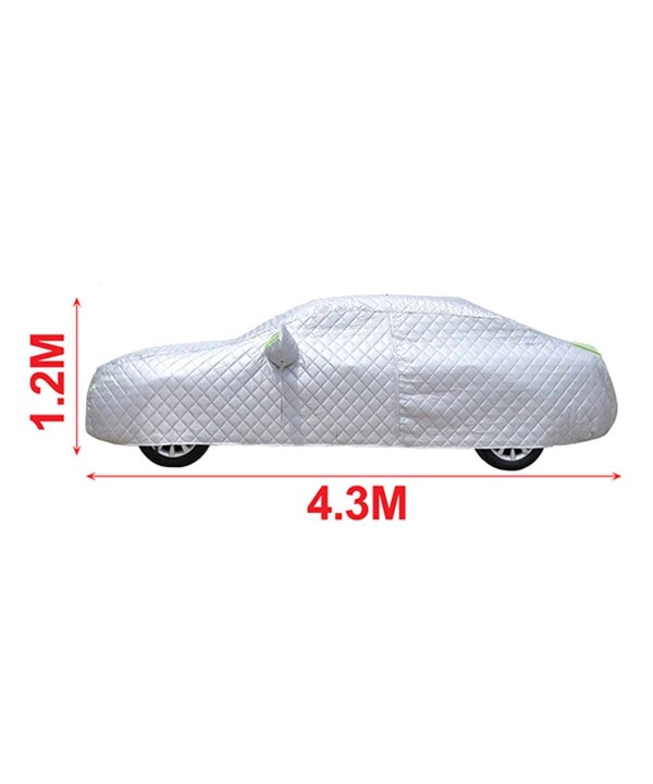 Telo Copriauto Antigrandine e Antivento Copertura Impermeabile per Carrozzeria Auto con Cerniera Strisce Fluorescenti Inspessito con Cotone 4,3x1,6x1,2m Taglia M
