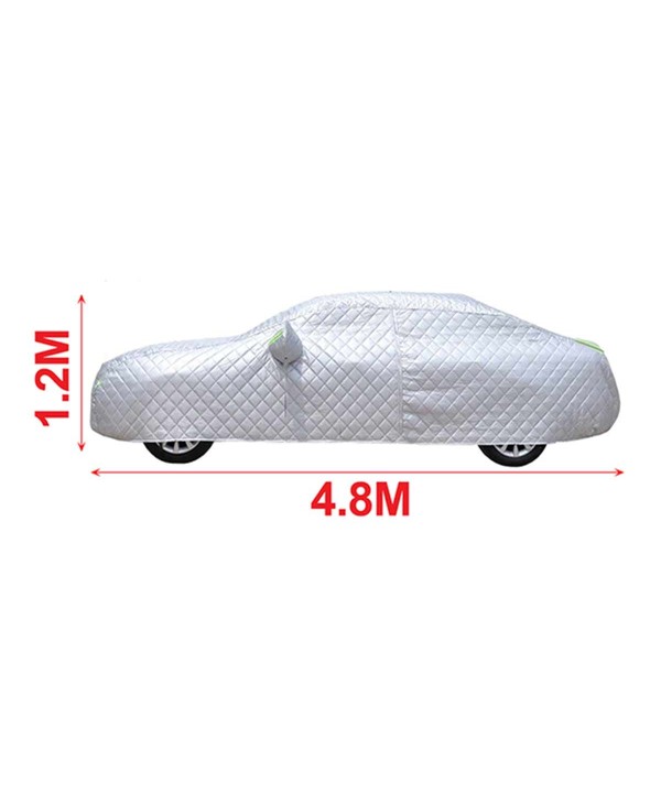 Telo Copriauto Antigrandine e Antivento Copertura Impermeabile per Carrozzeria Auto con Cerniera Strisce Fluorescenti Inspessito con Cotone 4,8x1,75x1,2m Taglia L