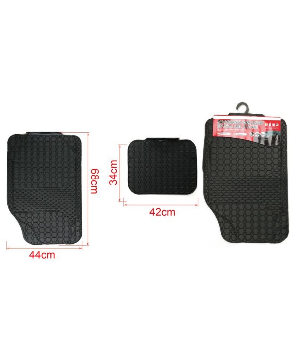 Kit Tappetini Auto In Gomma Universale Anteriori 68X44cm Posteriori 42X34cm