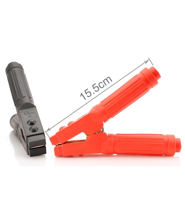 Set di 2 Pinze a Coccodrillo per Batteria/Avviamento - Rosso (Positivo) e Nero (Negativo) - Lunghezza 155mm per Automobili, Moto e Furgoni