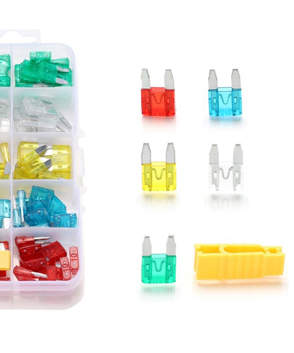 100 Fusibili Piatti Mini Per Auto 12V 24V Max 32V 10A 15A 20A 25A 30A 16,2X11,2X4mm