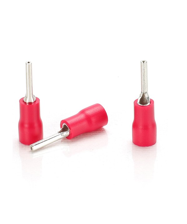 10 Pezzi Terminale Capocorda a Puntale, Capicorda Elettrici Crimpatrice, Puntalini Set a Crimpare Terminali Crimp (Rosso)