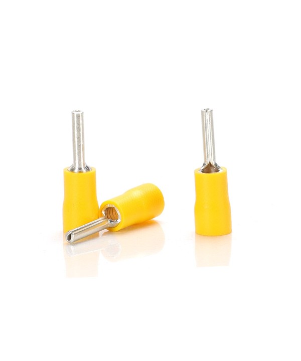 10 Pezzi Terminale Capocorda a Puntale, Capicorda Elettrici Crimpatrice, Puntalini Set a Crimpare Terminali Crimp (Giallo)