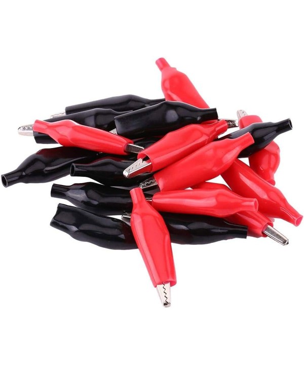 Set da 4 Pinze a Coccodrillo Rosso e Nero, Adatto per la Bassa Tensione e Supporto Massimo 10A
