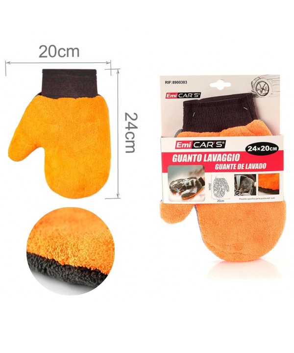 Guanti Lavaggio Auto In Microfibra 24X20cm Double Face per La Pulizia dell'Auto