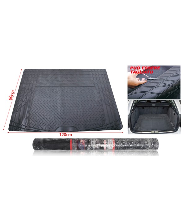Tappeto Per Baule Auto Misura 120X82cm Gomma Universale Ritagliabile Lavabile Impermeabile