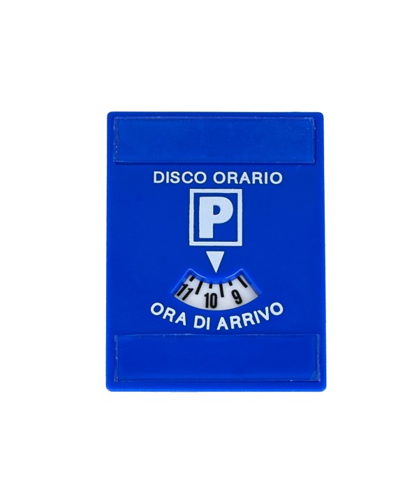 Disco Orario In Plastica Rigida Con Porta Avvisi Per Sosta Breve Doppio Adesivo 80X60mm
