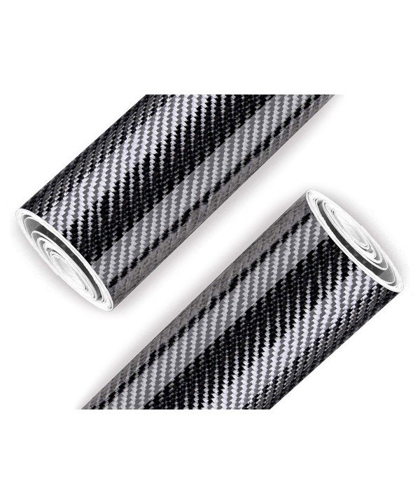 2 Rotoli Pellicola Adesiva Decorativa Per Auto 13X500cm Nero 4D