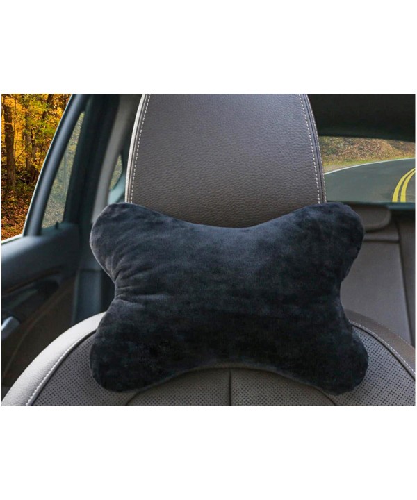 2 Pezzi Cuscini Poggiatesta Auto Ergonomici e Traspiranti Colore Nero