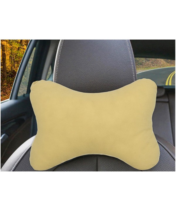 2 Pezzi Cuscini Poggiatesta Auto Ergonomici e Traspiranti Colore Beige