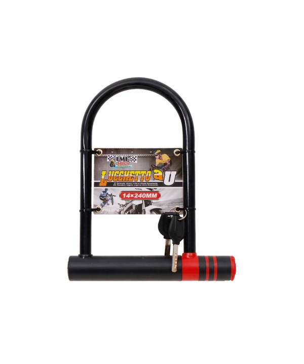 Lucchetto a U per Bici 14X240mm Con 2 Chiavi