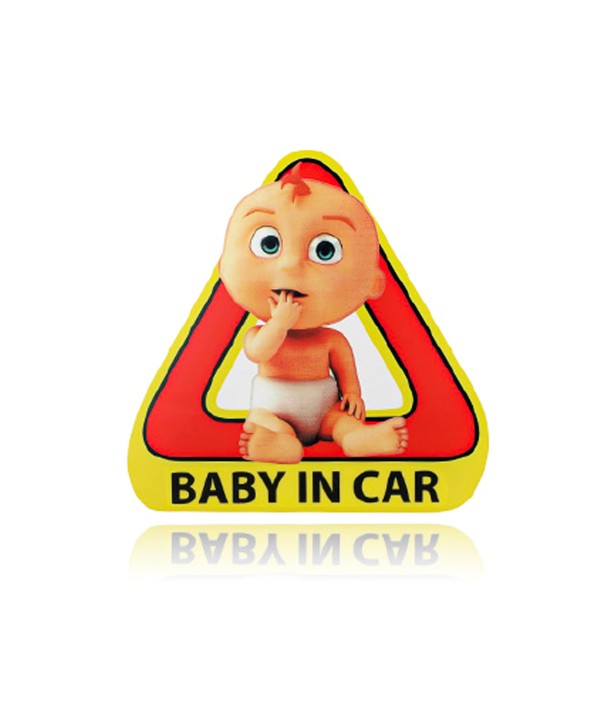 Adesivo Baby In Car Forma Triangolo Misura 17,5X17cm Adesivo Per Bambini In Auto