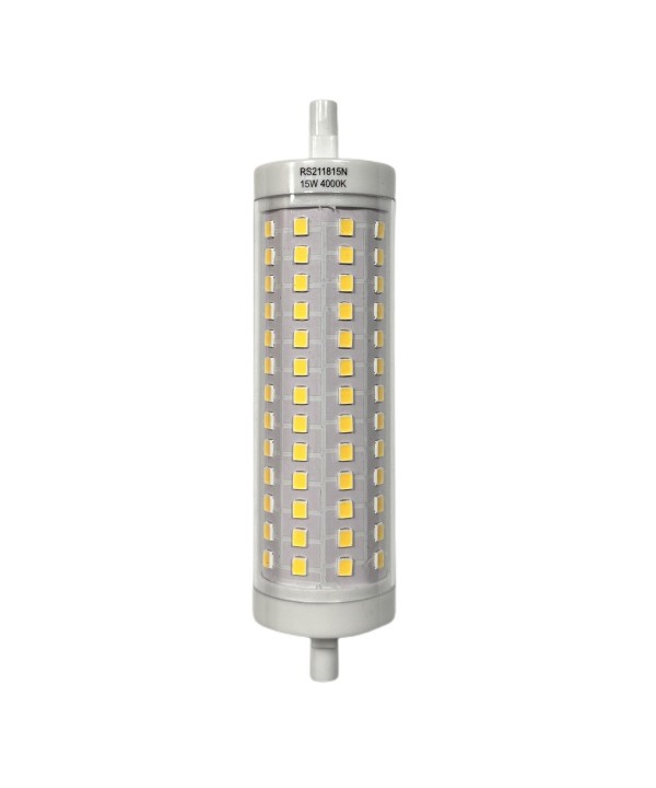 Lampada Led R7S 118mm 15W 1800lm Bianco Neutro 4000K Diametro 28mm 360 Gradi