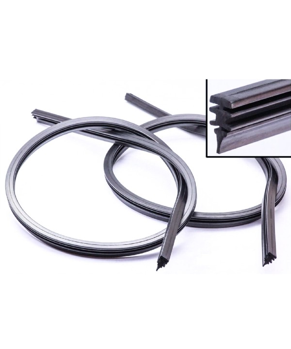 Coppia Gommini Refill Flat 28'' 700 mm Ricambio Universale Per Spazzole Tergicristallo In Ferro