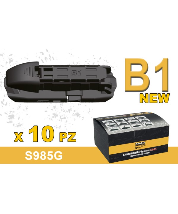 Kit 10 Attacchi B1 New Per Spazzole Tergicristallo Carall S985 Flat e T191 Ibrida