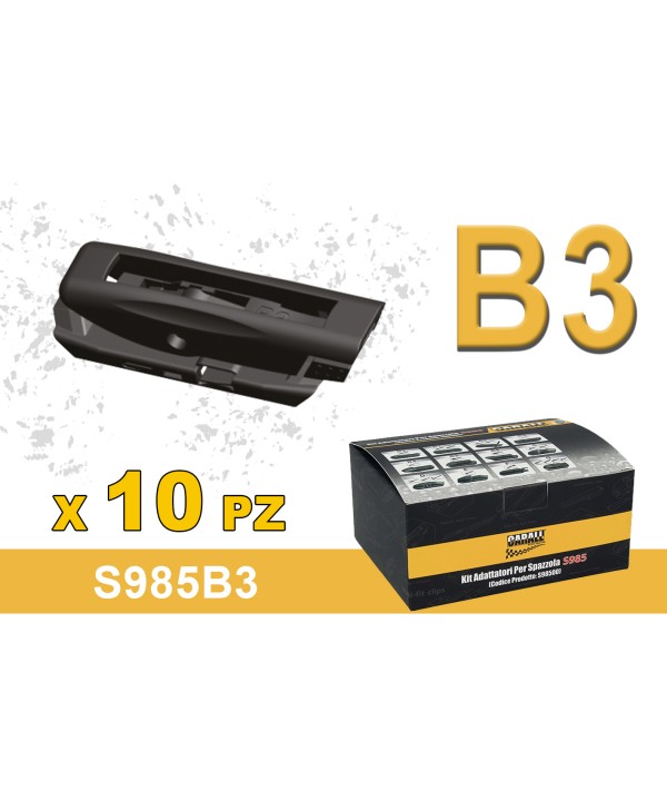 Kit 10 Attacchi B3 Per Spazzole Tergicristallo Carall S985 Flat e T191 Ibrida