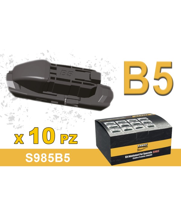 Kit 10 Attacchi B5 Per Spazzole Tergicristallo Carall S985 Flat e T191 Ibrida Alfa Romeo Giulietta VW Golf