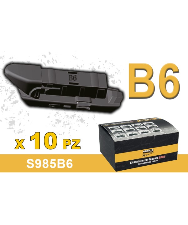 Kit 10 Attacchi B6 Per Spazzole Tergicristallo Carall S985 Flat e T191 Ibrida