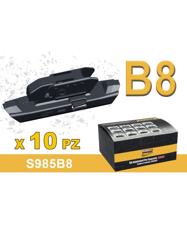 Kit 10 Attacchi B8 Per Spazzole Tergicristallo Carall S985 Flat e T191 Ibrida Dacia Dokker Lodgy Duster