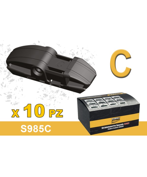 Kit 10 Attacchi C Per Spazzole Tergicristallo Carall S985 Flat e T191 Ibrida