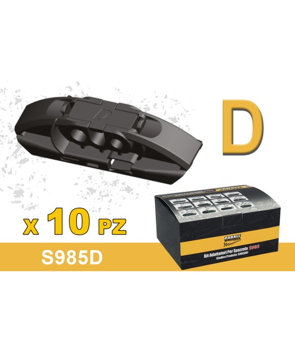 Kit 10 Attacchi D Per Spazzole Tergicristallo Carall S985 Flat e T191 Ibrida