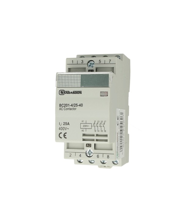 SANDASDON Contattore Modulare 4P 25A 400V 4 Contatti Aperti NO Tipo 40