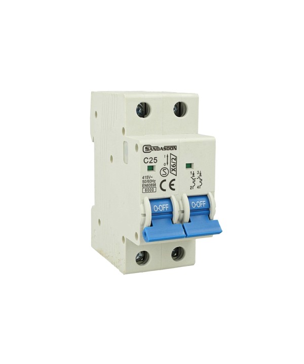 SANDASDON Interruttore Magnetotermico Stotz 2P C25 25A 2M 2 Moduli DIN