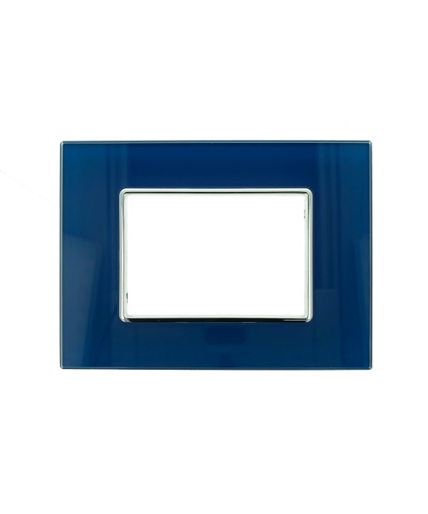 SANDASDON Placca Cristal 3M Blu Capri Effetto Vetro Compatibile Con Con Bticino Axolute