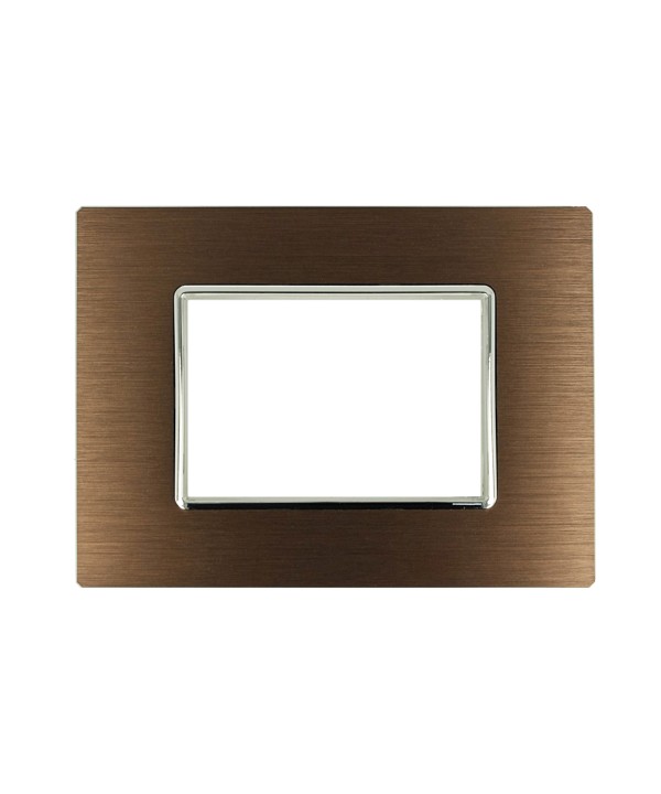 SANDASDON Placca Luxury 3M In Metallo Satinato Colore Brown Marrone Compatibile Con Con Bticino Axolute